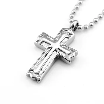 

Fashion Stainless Steel Openable Cross Cremation Ash Holder Pendant Necklace
