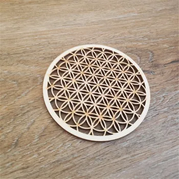 

Flower of Life Wood Sacred Geometry Wall Sign Home Decor Wooden Energy Mat Orgonite Energy DIY Crafts Party Gifts Wooden Coaster