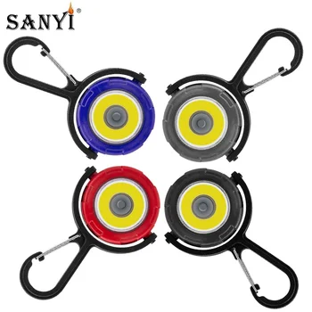 

3 Modes COB LED Flashlight Carabiner Light Torch Portable Lanterna Keychain Hanging Backpack Lamp For Night Walking Camping