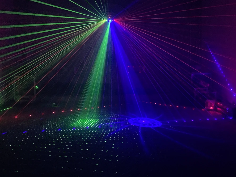Лазерный светильник RGB с 6 глазами для DJ, дискотека, клубный сценический светильник, с управлением vce, вечерние, диско-светильник, луч с массовым эффектом, светильник