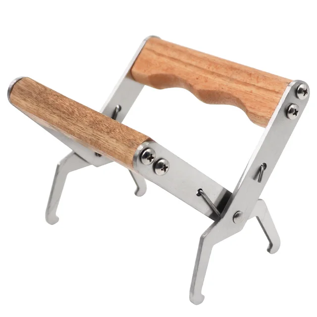 1Db Méh Kaptárkeret -Tartó Markolat Szerszám Méhész Felszerelés Megragadó Lift Fa Rozsdamentes Acél Méhészeti Szerszámok