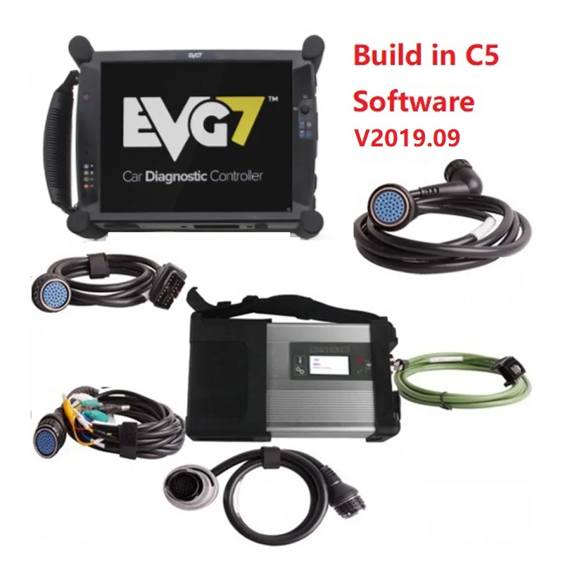 MB STAR C5 Wi-Fi функция диагностический интерфейс+ EVG7 планшет V2019.12 MB Star SD Подключение C5 программное обеспечение для автомобилей и грузовиков - Цвет: C5 And EVG7