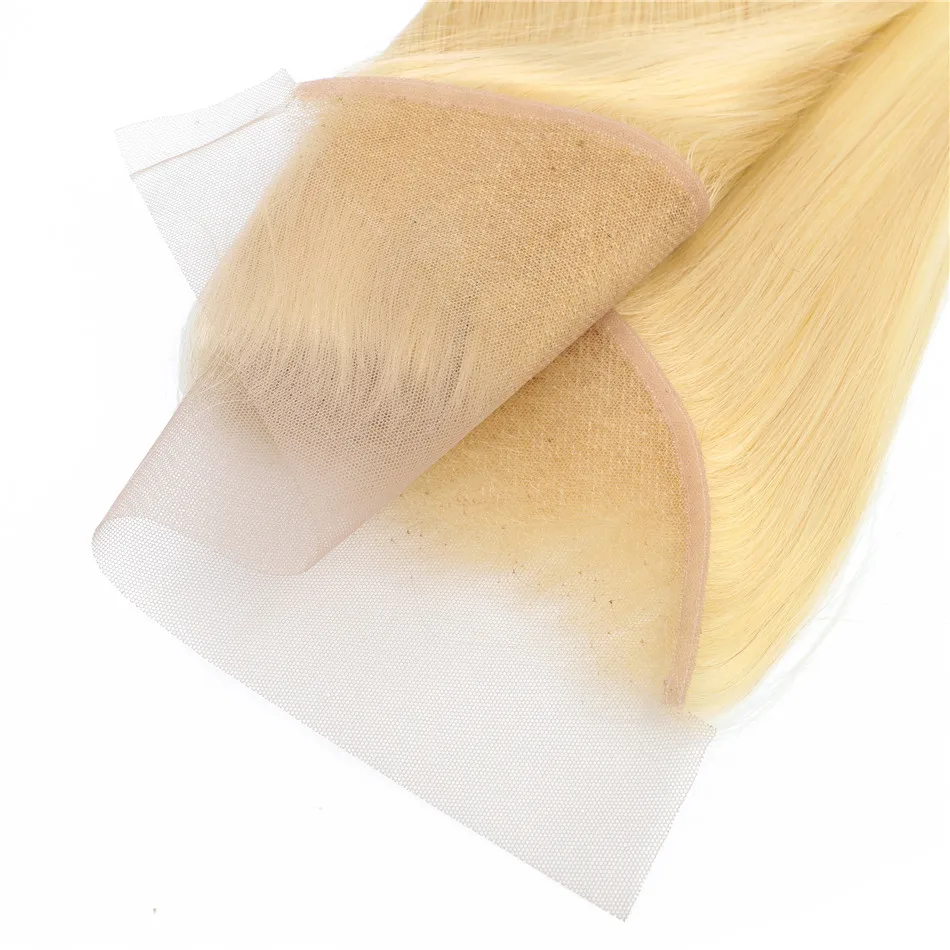 Acehair пряди с закрытием 613 медовый блонд малазийские прямые 10-30 дюймов Remy человеческие волосы плетение Кружева Фронтальная Закрытие с 3 бу