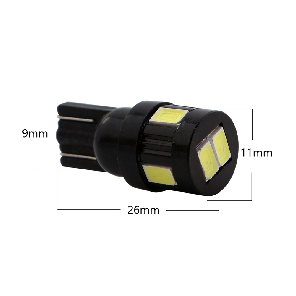 T10 W5W 194 5630 6 LED Car Bulbs CANBUS ERROR FREE Car Side Wedge Light License Plate Lights Interior Dome Ceiling Lamps DC 12V