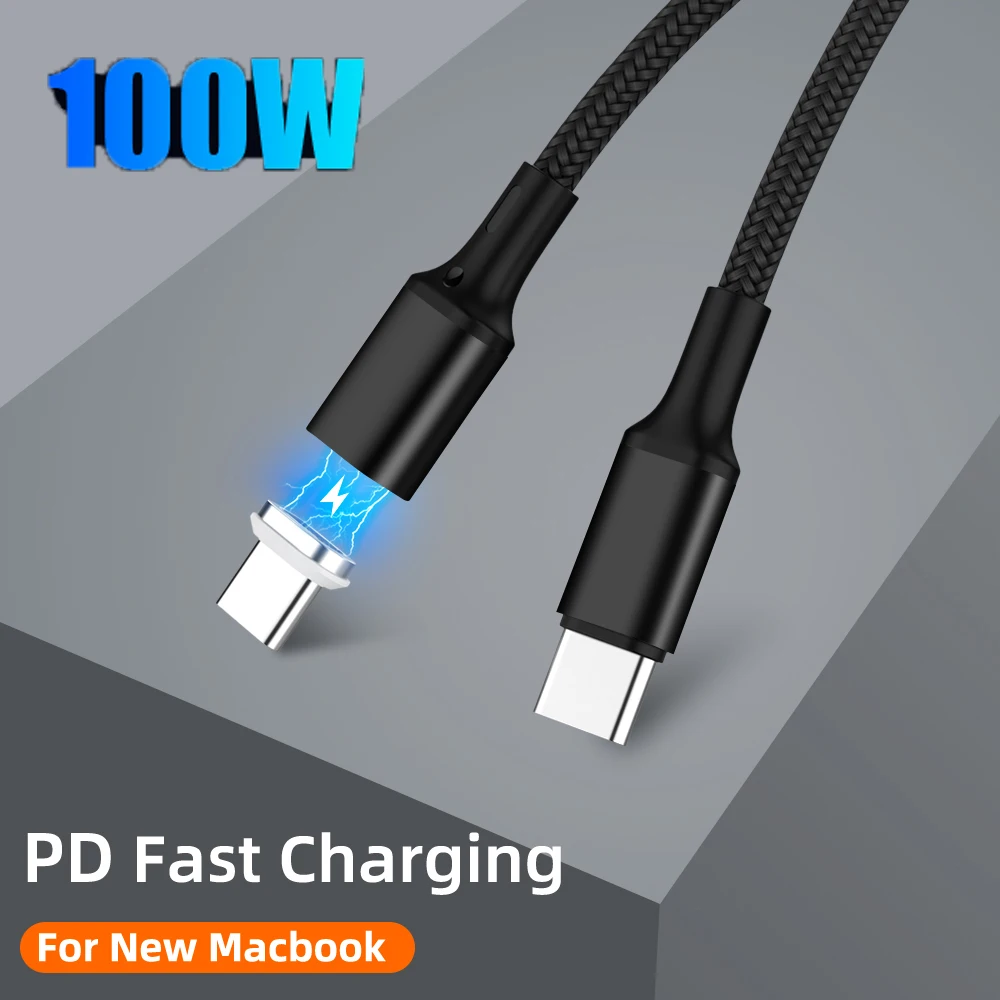 PD кабель 100 Вт Магнитный usb type C для samsung Galaxy S9 Plus QC4.0 5A Quick Charge3.0 кабель для type-C для Macbook