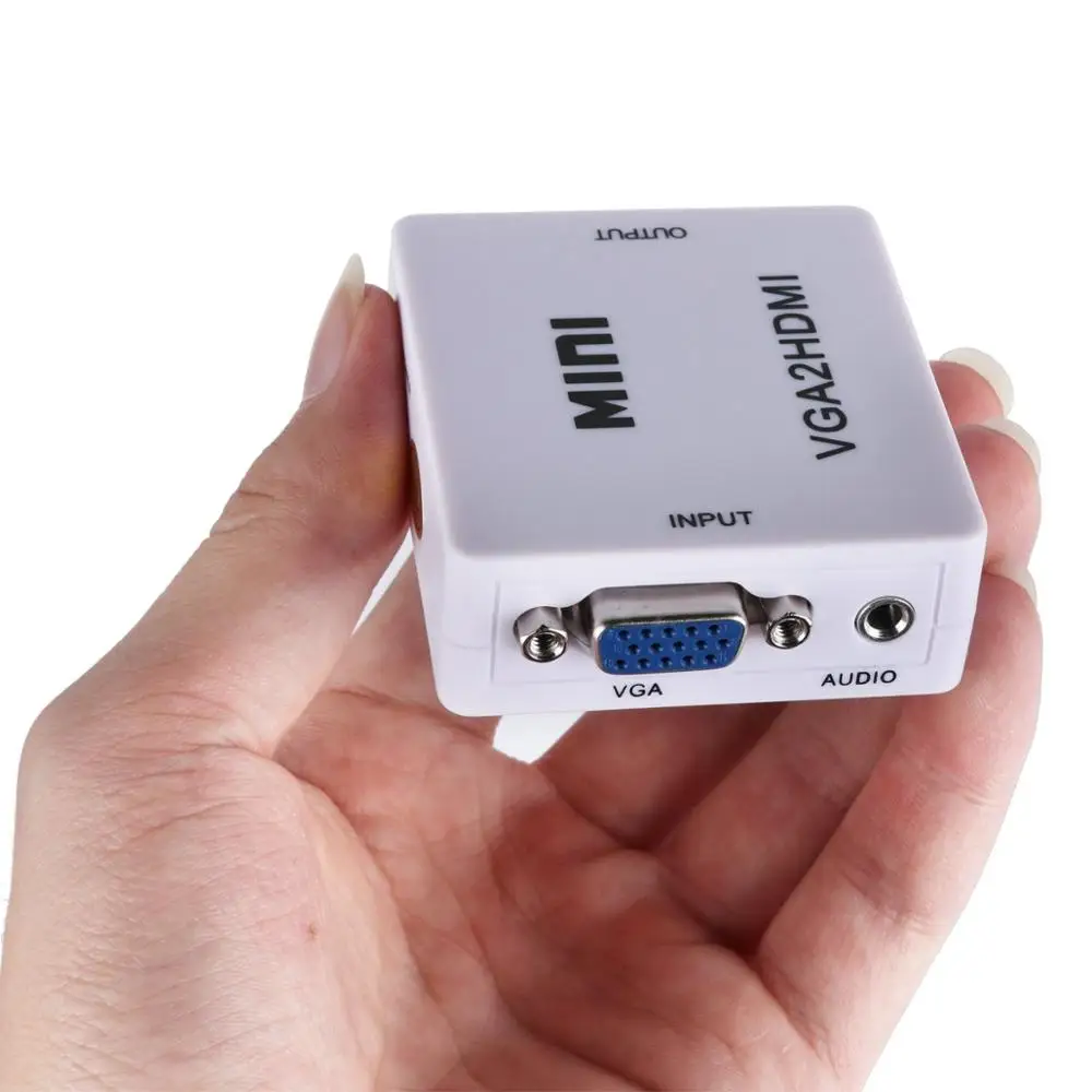 Адаптер VGA HDMI для Full HD видео 1080P/720P Регулируемый преобразователь ПК ноутбука DVD