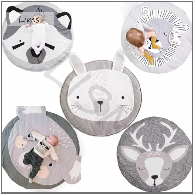 

Baby Spelen Matten Cartoon Dieren Pad Ronde Tapijt Tapijt Peuter Kids Kruipen Deken Speelgoed Mat Kinderkamer Decor Foto Props s