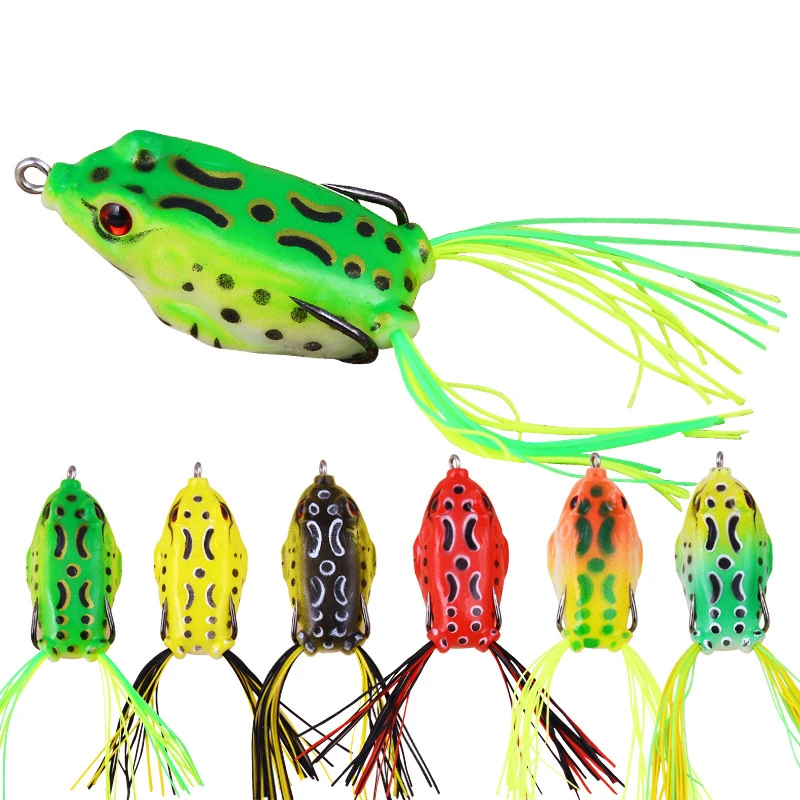 

1 Pcs 5G 8.5G 13G 17.5G Frog Lure Soft Tube Bait Plastic Fishing Lure with Fishing Hooks Topwater Ray Frog Artificial 3D Eyes