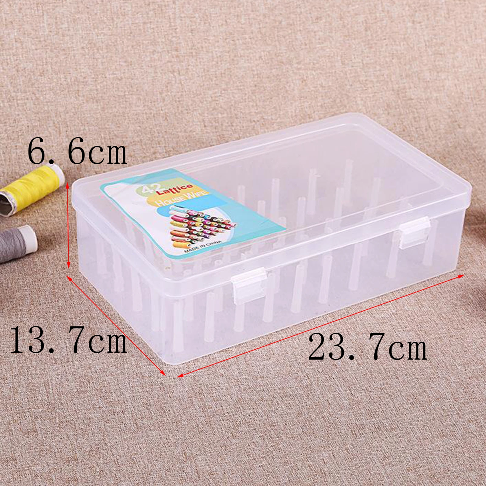 Empty Sewing Thread Storage Box Container Case Holder 42 Spools Pole for Sew Threads Storage