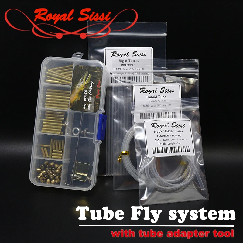 

Royal Sissi tube fly tying tool&materials combo universal tube fly method include fly tube adaptor tool&fly tying tubes&conehead