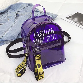 

Women Shoulder Bag Outdoor Candy Colorful Waterproof Backpacks Travel Bag School Package Sac Transparent Femme#20
