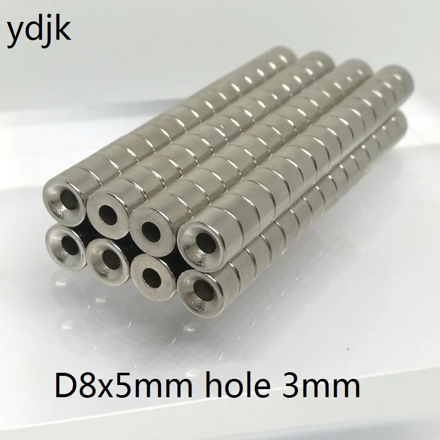 5 10 20 50 шт./лот неодимовый магнит 8*5 мм отверстие 3 мм дискообразный магнит 8x5 мм N35 магнит 8X5-3 магниты NdFeB(неодим-железо-бор 8 мм x 5 мм