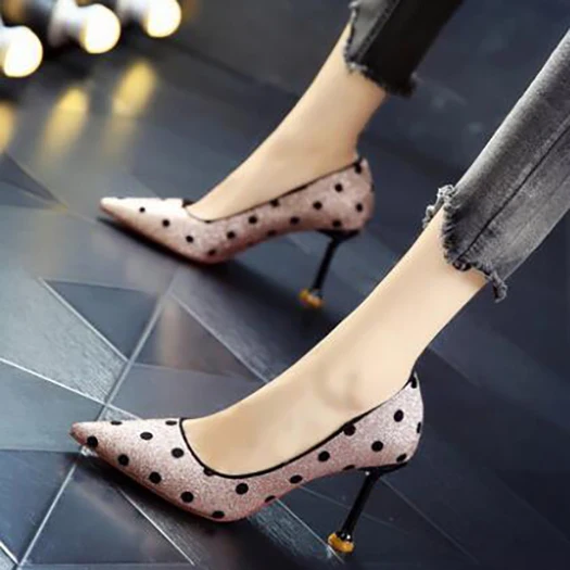 8 см сверкающими scarpin bling Размер 4 34 вечер модельные женские туфли-лодочки женская обувь серого цвета с блестками Обувь на высоком каблуке с блестками; вечерние туфли с острым носком туфли на выпускной - Цвет: Champagne