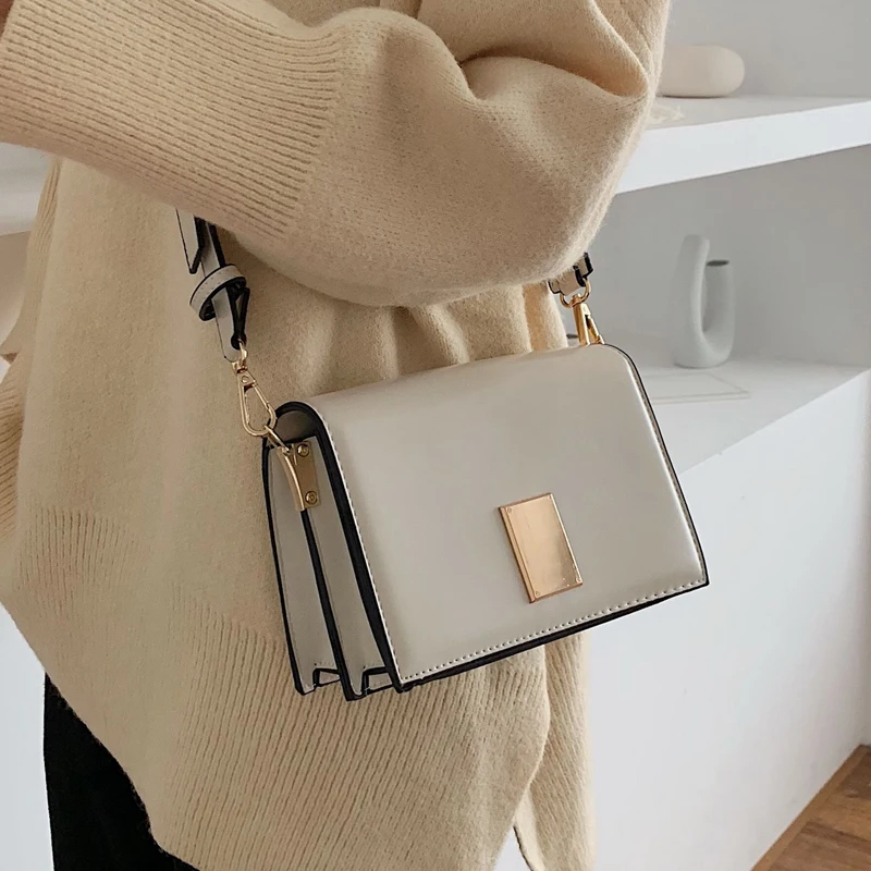 Ретро модная женская квадратная сумка через плечо Новая высококачественная кожаная женская дизайнерская сумка повседневная сумка через плечо