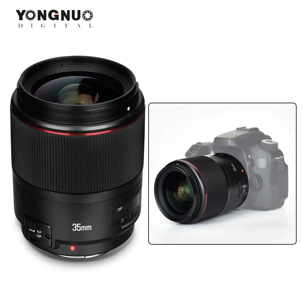 YONGNUO YN35mm F1.4 широкоугольный объектив с полной рамкой для Canon DSLR камер 70D 80D 5D3 MARK II 5D2 5D4 600D 7D2 6D 5D II