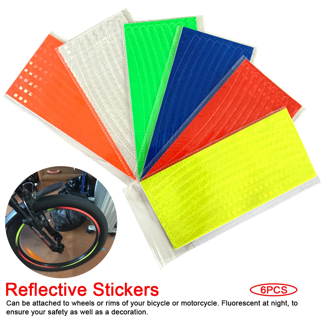 

Bicycle reflector Fluorescent MTB Wheel Rim Reflective Stickers DIY Light Stickers Cycling Safe Protector Accessories