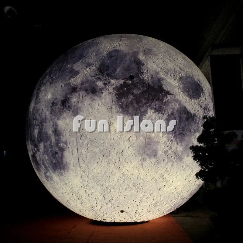 

4m Outdoor Decoration Colorful Led Lighting Giant Inflatable Moon Globe Balloon For Promotion