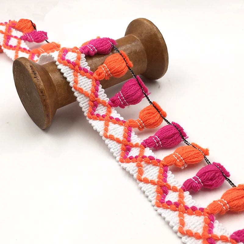 Rumbai Rumbai Renda Kain Jahit Aksesoris Jumbai Hiasan Tirai Rumbai Pinggiran Pita Jahit Renda Untuk DIY Kerajinan Pakaian