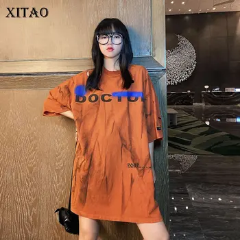 

XITAO Original Casual Hole Design Tee Loose Print Tidal Current Pullover 2020 Summer New Small Fresh Fashion T Shirt DMY4935