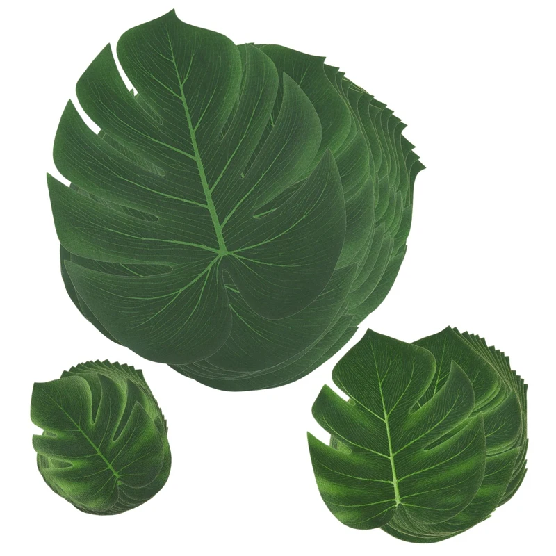 

45Pcs Tropical Palm Leaves Party Decor HawaIIAn, Tropical Palm Leash Simulation Artificial Leaf Home Party Decorating