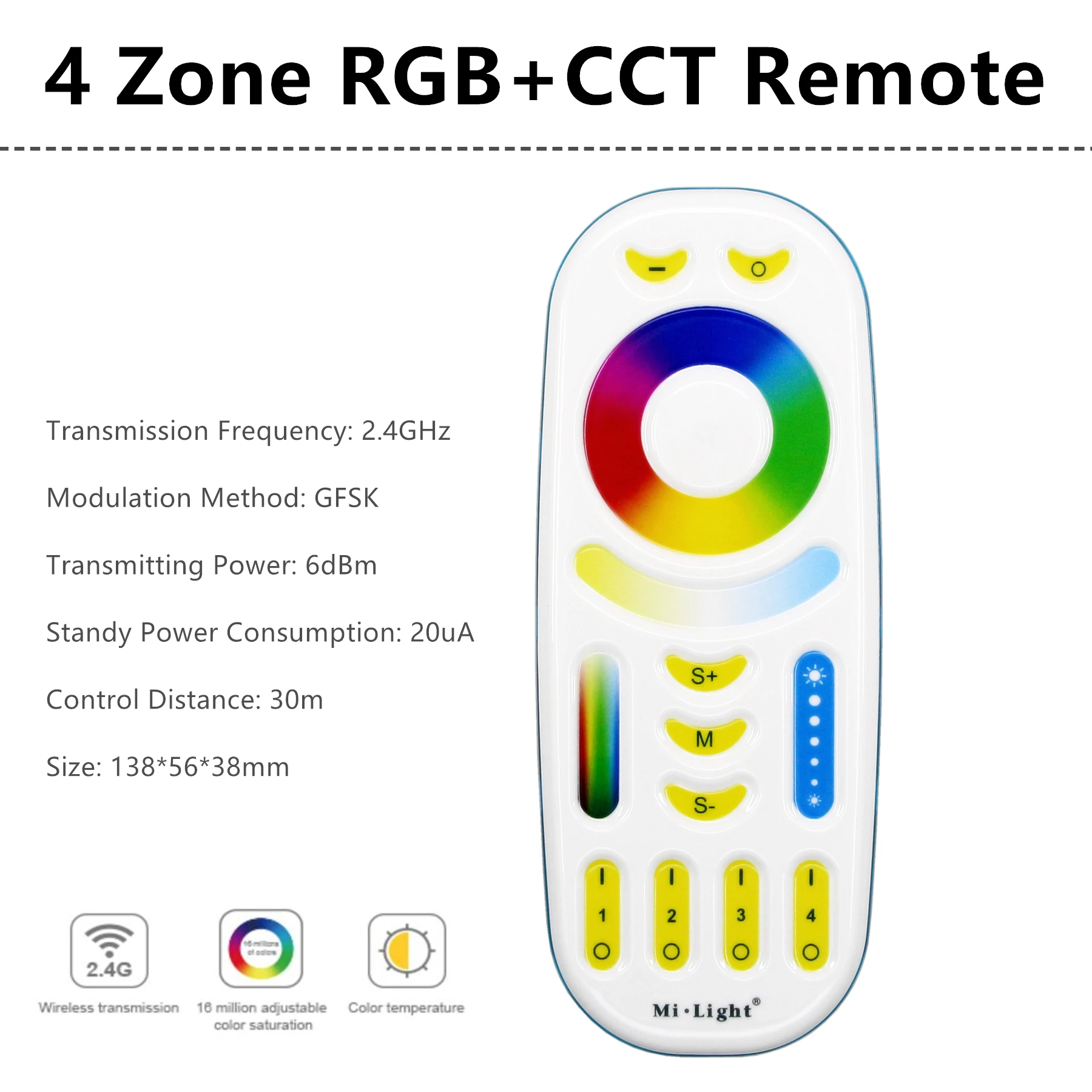 RGB CCT Remote Светодиодный потолочный светильник E27 6 Вт RGB+ CCT Ми светильник светодиодный лампы AC 85 V-265 V 2,4 г RF пульт дистанционного управления Управление смарт-лампа ночник атмосфера светильник Инж - Испускаемый цвет: RGB CCT Remote