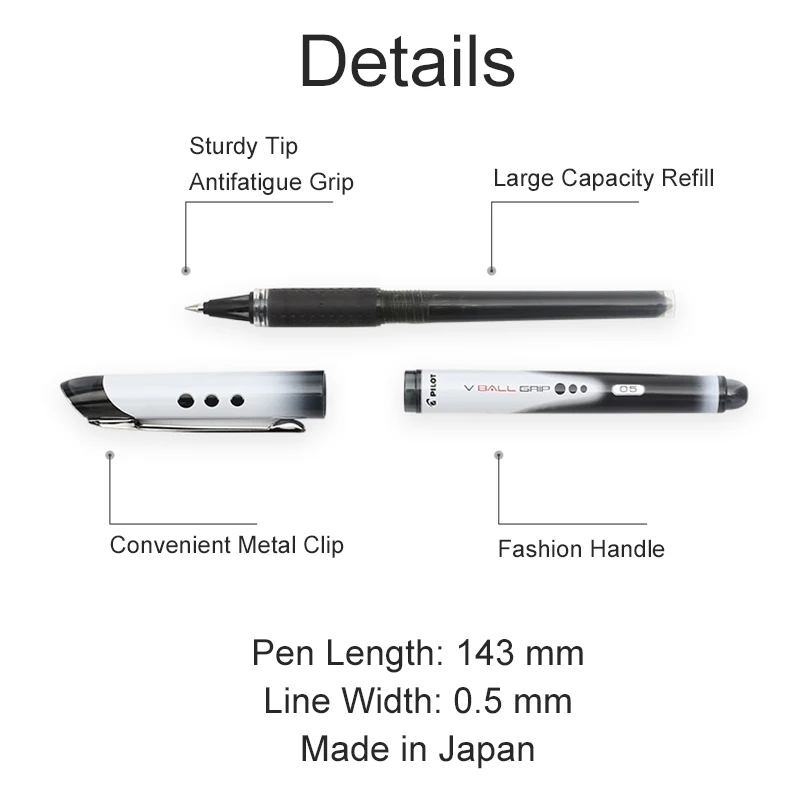 Японские канцелярские принадлежности PILOT V шариковая ручка гелевая ручка большая емкость жидкие чернила гладкое письмо офисные принадлежности BLN-VBG5