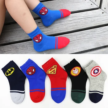 

2019 Autumn Winter Kids Baby Socks Marvel Superman Batman Spiderman American Captain Children's Cotton Socks
