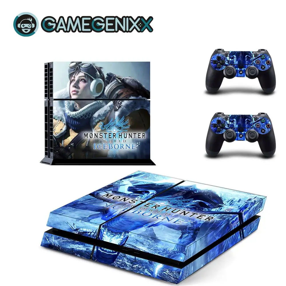 Monster Hunter GAMEGENIXX кожаный виток винилопласта с наклейкой чехол Полный набор для PS4 консоли и 2 контроллера-Monster Hunter World - Цвет: Monster Hunter