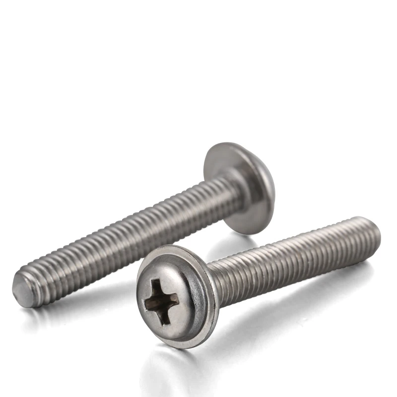 

M2 M2.5 M3 M4 Phillips Washer Pan Head Machine Screw Metric Threaded Round Head Bolt 304 Stainless Steel