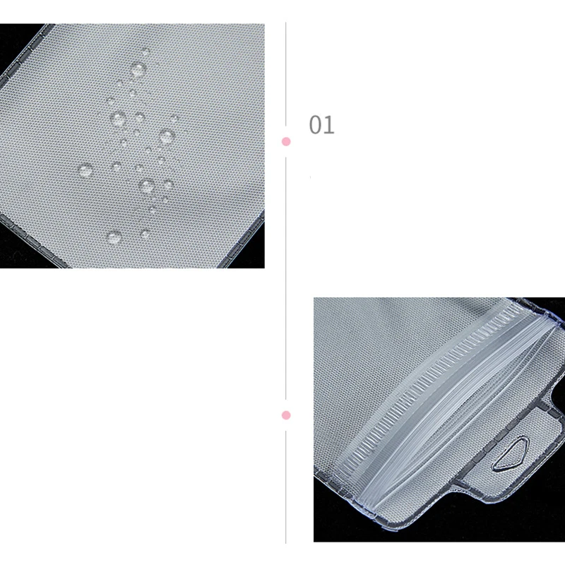 100pcs pvc Ziplock packaging bag plastic transparent frosted watch  eyebrow pencil sample card head self-sealing tableware bag 4