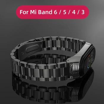 Mi Band 4 3 5 6 Strap Metal Smart Bracelet Opaska Correa Mi Bend 4 Miband 5 Wristbands Global Version Miband 4 Band