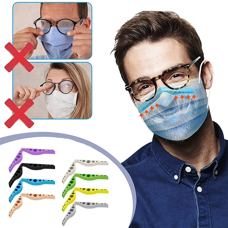 

5pcs Anti-fog Mask Bracket Prevent Eye Glasses Reusable Breathable Mask Nose Bridge Clip Silicone Nose Bridge Mask Holder