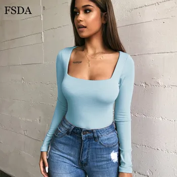 FSDA Long Sleeve Knitted Skinny Bodysuit Women 4