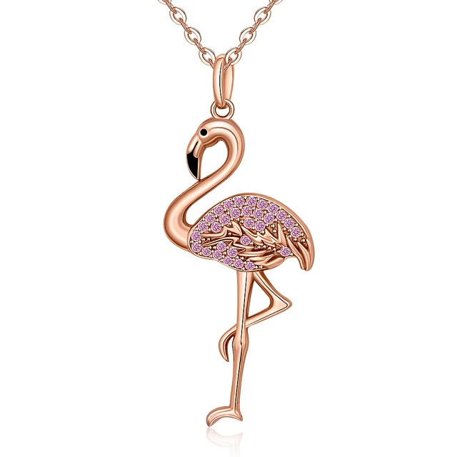 Flamingo Necklace for Women Sterling Silver Rose Gold Pink Flamingo Gifts  for Women Bird Pendant Cubic Zirconia Flamingos Jewelry, Sterling Silver,  Cubic Zirconia : Amazon.ca: Clothing, Shoes & Accessories