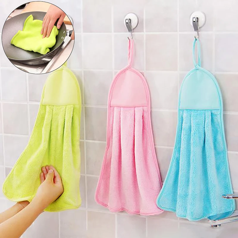 Hand Quick-dry Towel Plush Nursery Hanging Kitchen Bathroom Thick Soft Cloth Wipe Cotton Non-oil-Stick Dish Washing | Дом и сад