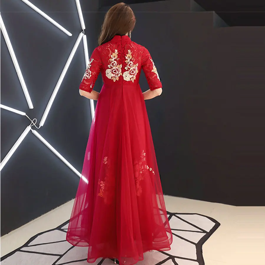 Вечерние платья стильного размера плюс Robe De Soiree Y046 Новое Элегантное Вечернее Платье в китайском стиле Вечерние платья для беременных женщин