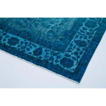 

208x313 Cm Turquoise Handmade Over Dyed Rug-7x10 Ft