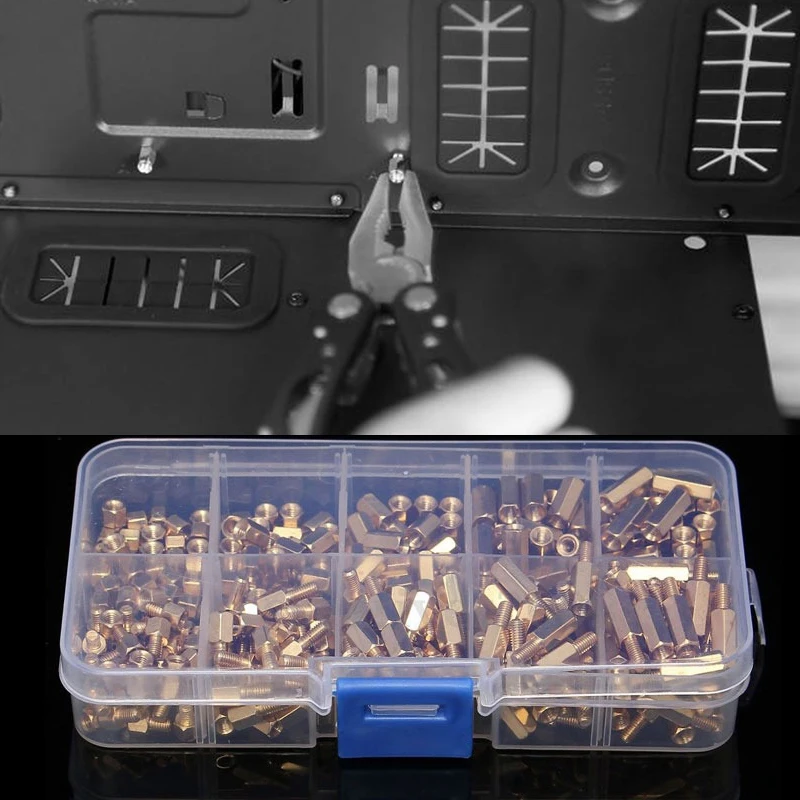ELEG-300Pcs M3 латунная Шестигранная стойка поддержка разделитель винт набор гаек комплект