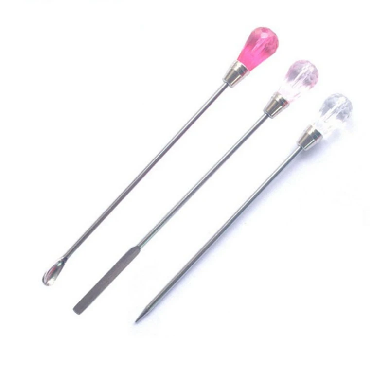 

Nail Art Stirring Rod Tools Stainless Steel Acrylic Powder Liquid UV Gel Spoon Spatula Pin Dotting Pen Nail Manicure