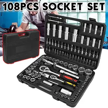 Online Ratchet Socket Wrench Tool Set Car Repair Hand Tool Kit Ratchet Repair Kit Auto Repair Kit Hand Tool Set Woodworking Tools