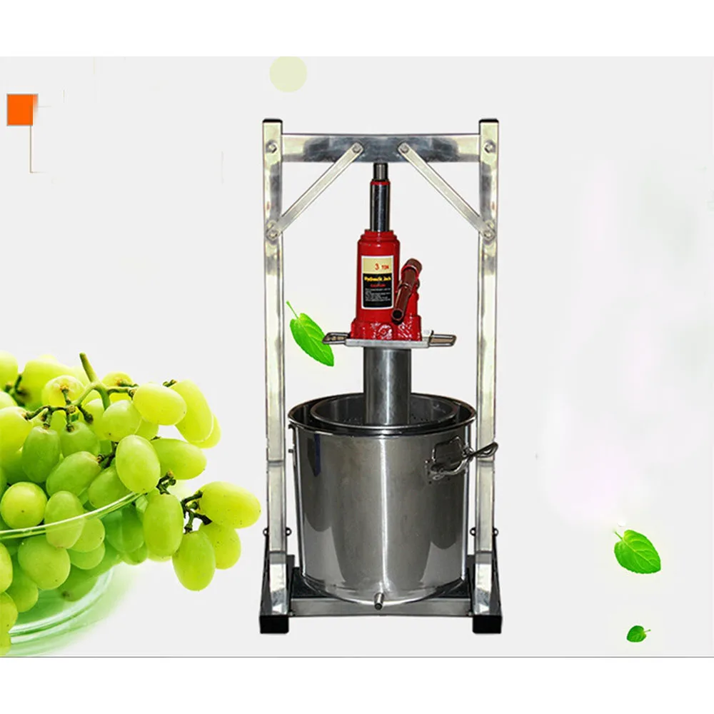 Free Shipping 3T 22L Manual Hydraulic Fruit Squeezer Stainless Steel