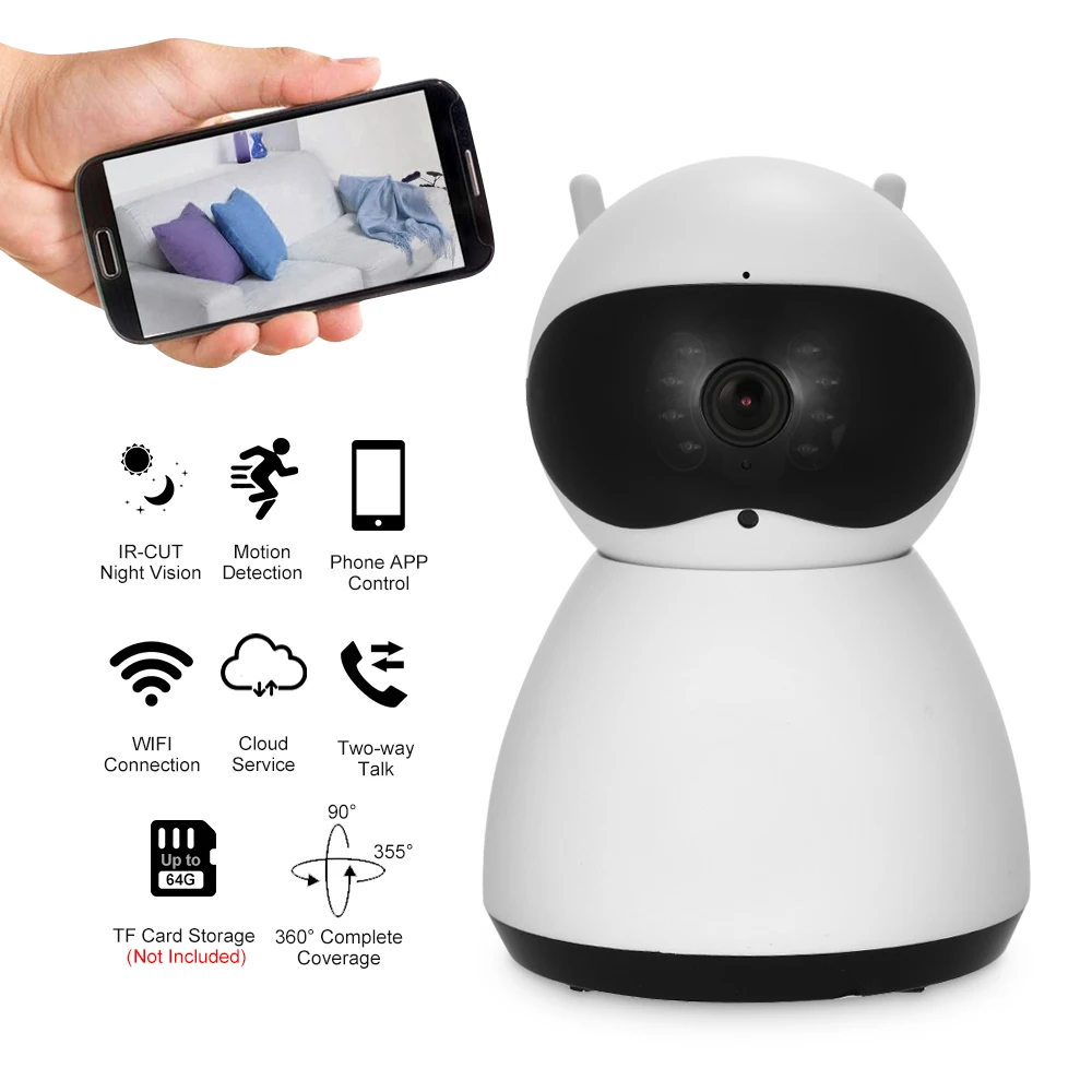 

Home Security WIFI Camera 1080P Wireless IP Camera Baby Monitor with Motion Detection Tracking Voice Alarm P/T/Z Security Camera