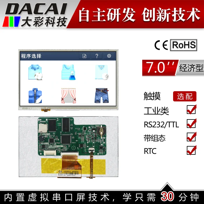 7 дюймов серийный Экран Пособия по экономике Тип с сенсорным экраном Smart 800 * 480TFT 1 gb
