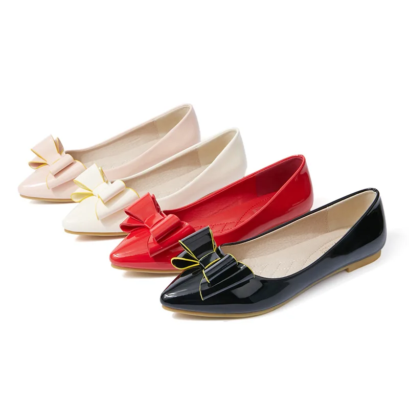 

Solid Concise Casual Basic Slip-On Pumps for Women Pointed Toe PU Shallow Low Heel Ladies Pumps With Flower Single Shoes