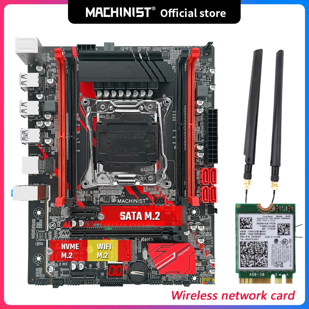 Machinist X99 Motherboard With Wifi Card Combo Kit Set Support Lga 2011