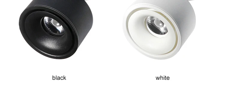 Surface Mounted LED Ceiling Lights Kitchen Fixtures COB Back ground Spot Lamp Angle Adjustable Black White Lampshade AC85-265V