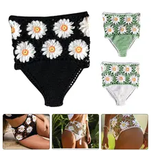 Женские трусики бикини с высокой талией, сексуальные шорты с цветочным принтом, мужские плавки, Пляжная пляжная одежда, купальный костюм, нижнее белье