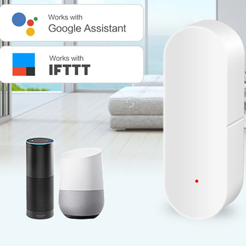 Wifi датчик для двери приложение Управление двери охранной сигнализации магнитный переключатель беспроводной, оконный, дверной открытие Сенсор совместим с Alexa