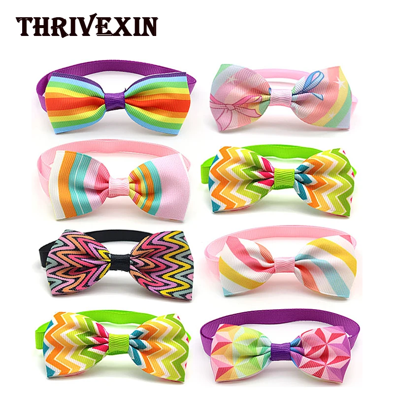 5Pcs St. Patrick's Day Dog Bow Tie Adjustable Puppy Collor  Cat Necktie Bowties Cute Grooming Product Pets Supplies Accessories classic plaid cat collar cotton soft kitten necklace adjustable breakaway puppy rabbits bow tie pets accessories supplies