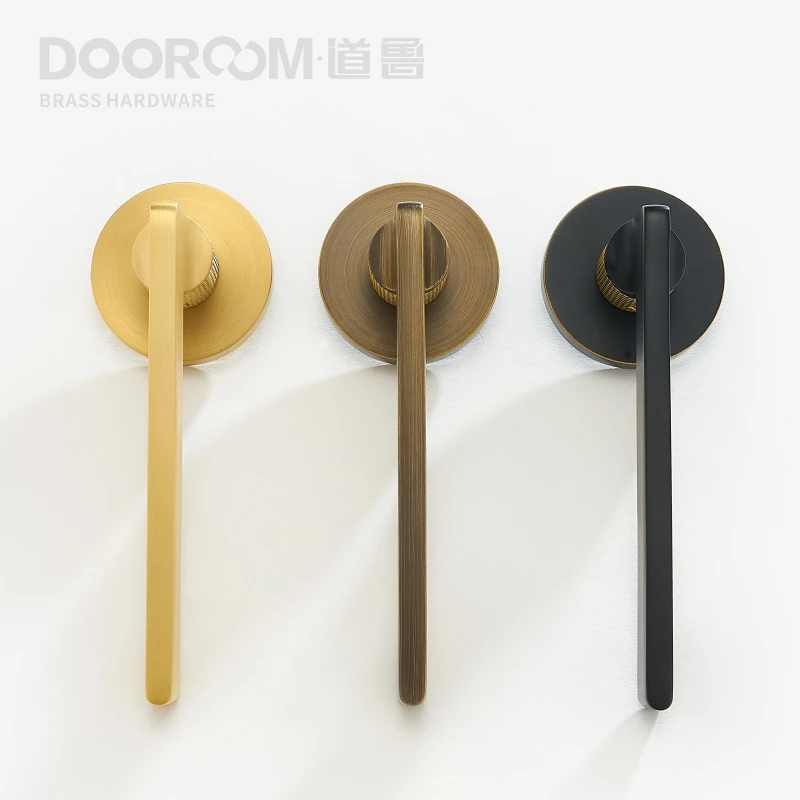 Dooroom латунный дверной рычаг бесшумный черный золотой интерьер для спальни ванной